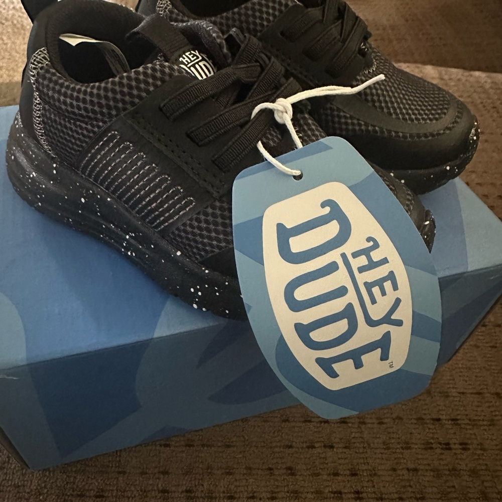 Hey Dude Kids Black and White Sneakers